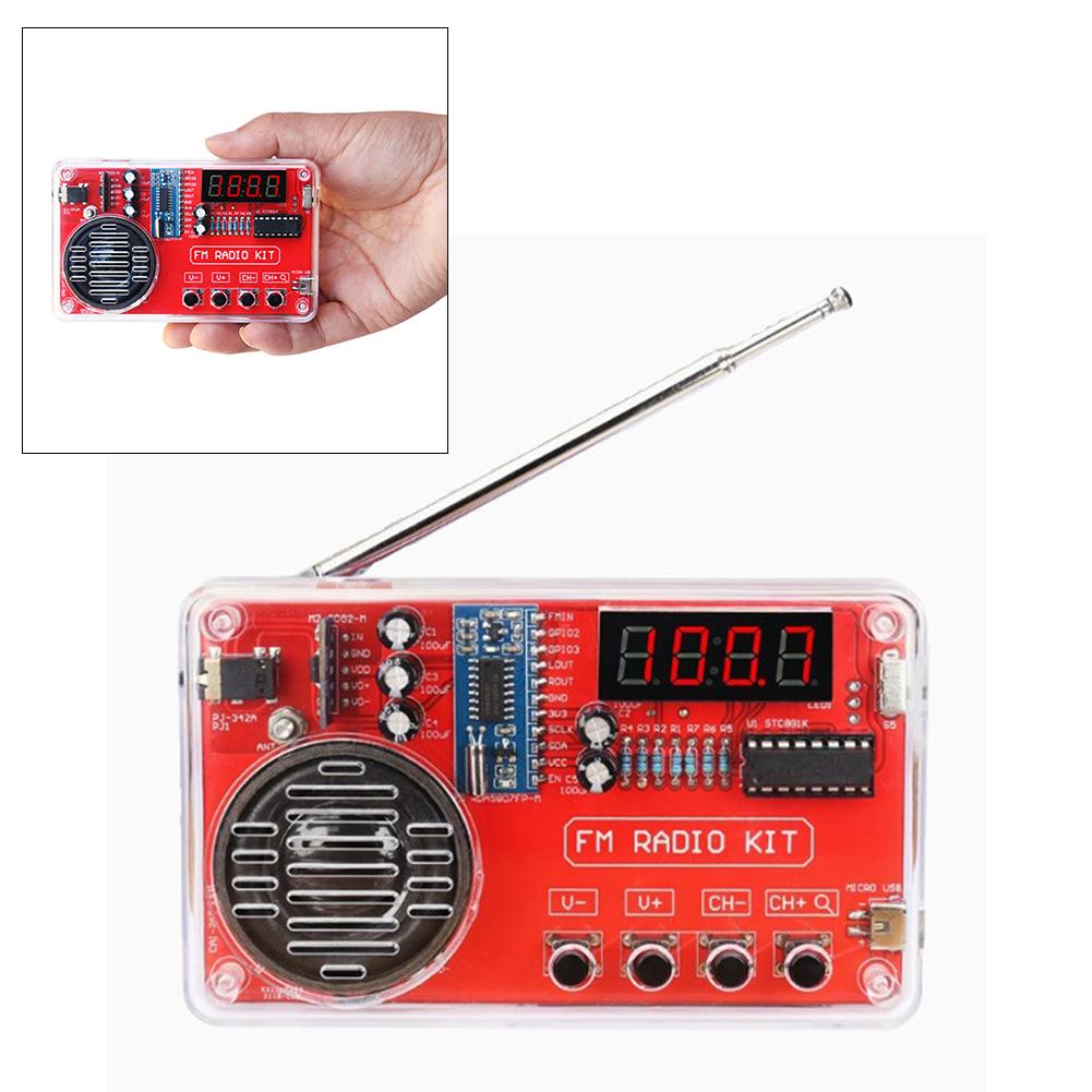 DIY Electronics Kit, FM Radio Building Kit, Circuit Board, Components, 87-108MHz Receiver, RDA5087 Chip, 3W Speaker With Antenna