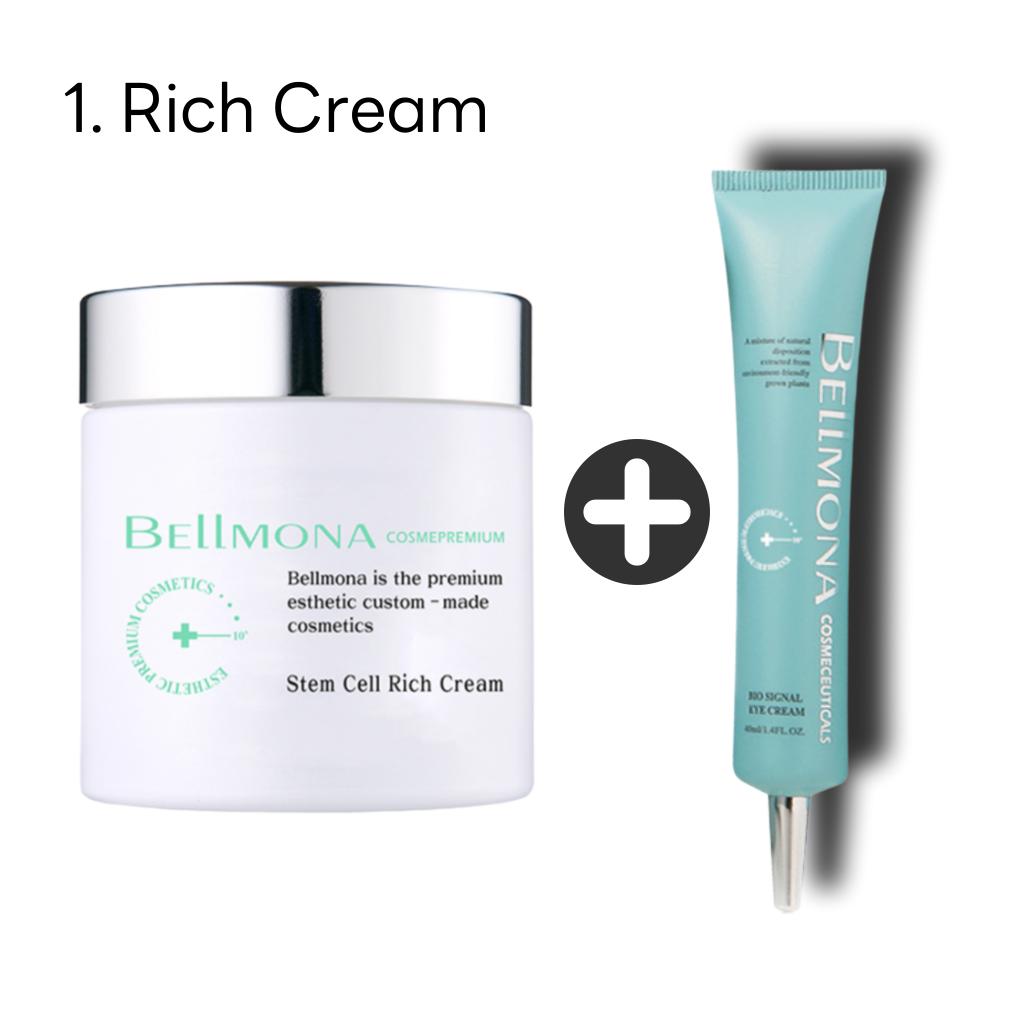 [BELLMONA] Stem Cell Cream Rich and Hydro Cream 100ml + Bio Signal Eye Cream 40ml Gift