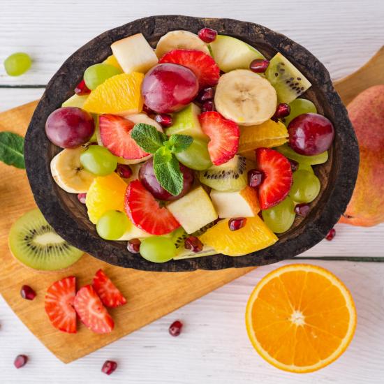 Divit Shilp Natural Wooden Tray, Serving Bowl for Salad, Veggies and Fruits, Large Deep Tray for Family, Party (Bark Edge Wavy Bowl)