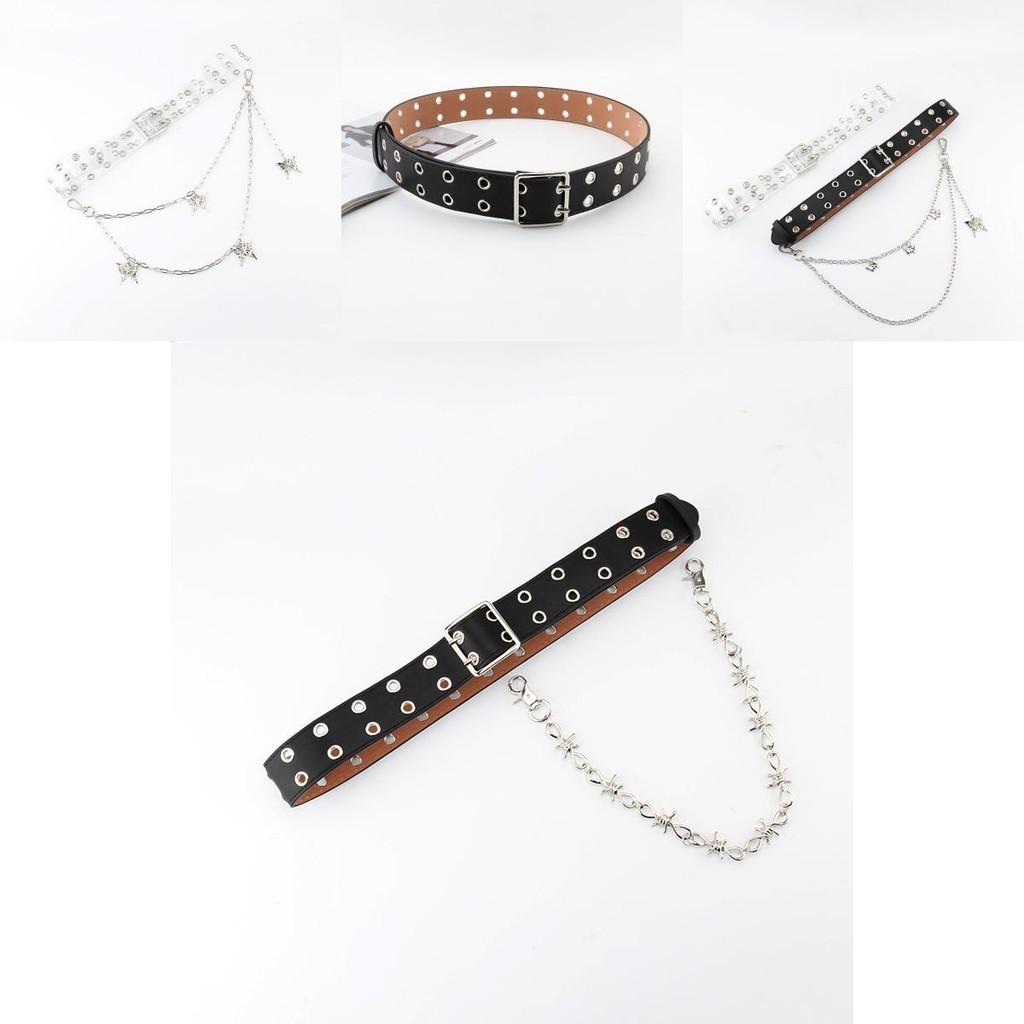 Fashion Double Breasted Design Women Waist Belt And Butterfly Metal Decor Chain For Street Fashion