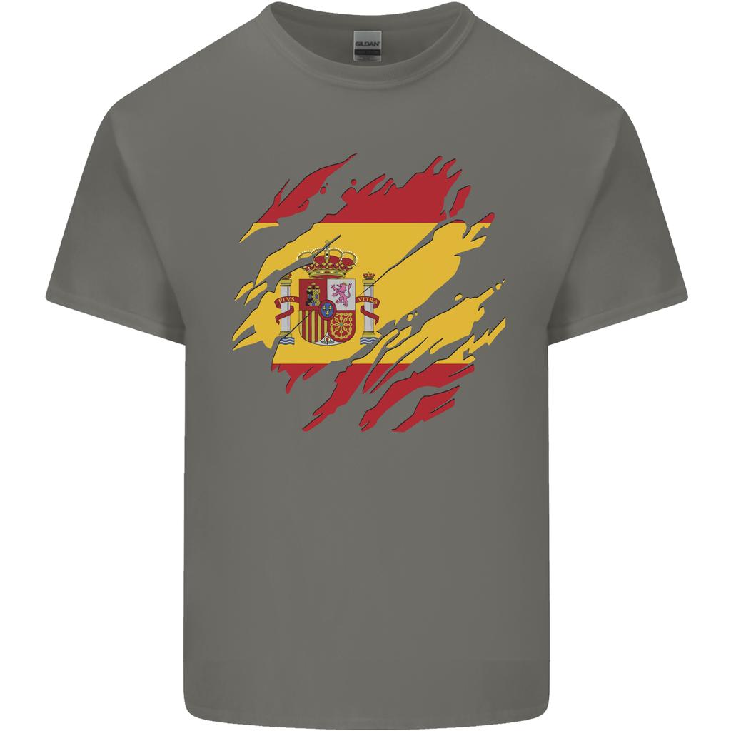 Torn Spain Flag Spanish Day Football Unisexs Light Cotton TShirt