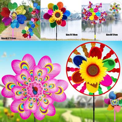 Kids Toys Plastic Wind Spinners Layout Pinwheels Toys DIY Wind Spinners Colorful Animal Windmills