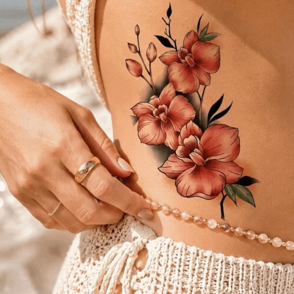 Long Lasting Rose Temporary Tattoo Flower Body Art Sticker Sweet Instant Decals Daily Use