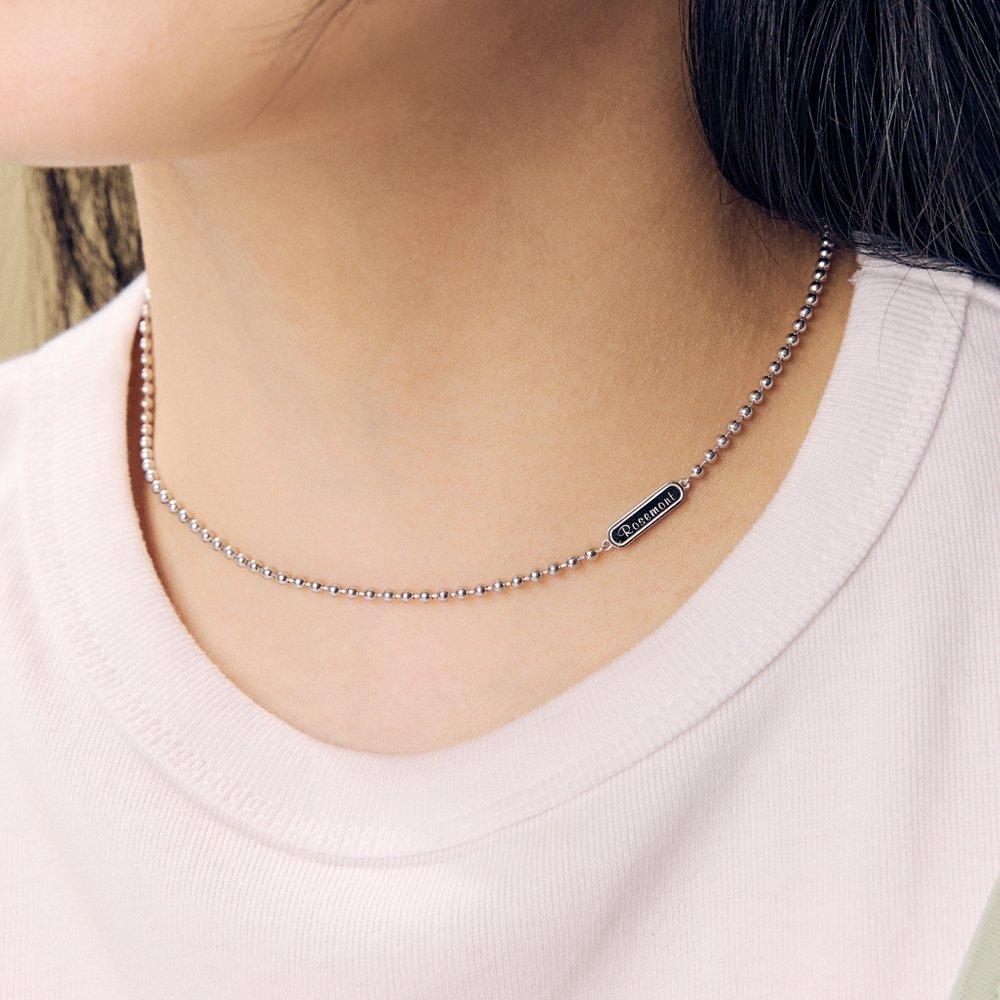 [Rosemont] Silver Ball Necklace Pure Rose Ra25A14K