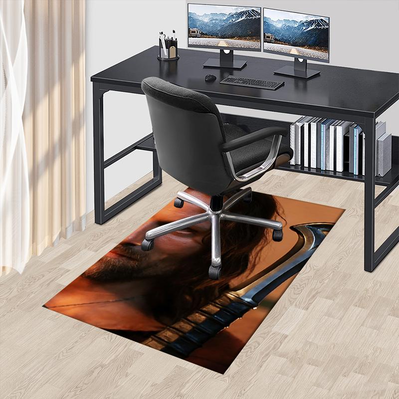 

Warrior Sword,Lord of the Rings Polyester Office Carpet Chair Mats, Home Decor Dormitory Floor Protector with Anti-Skid Backing, Large Area 60cm by 90cm