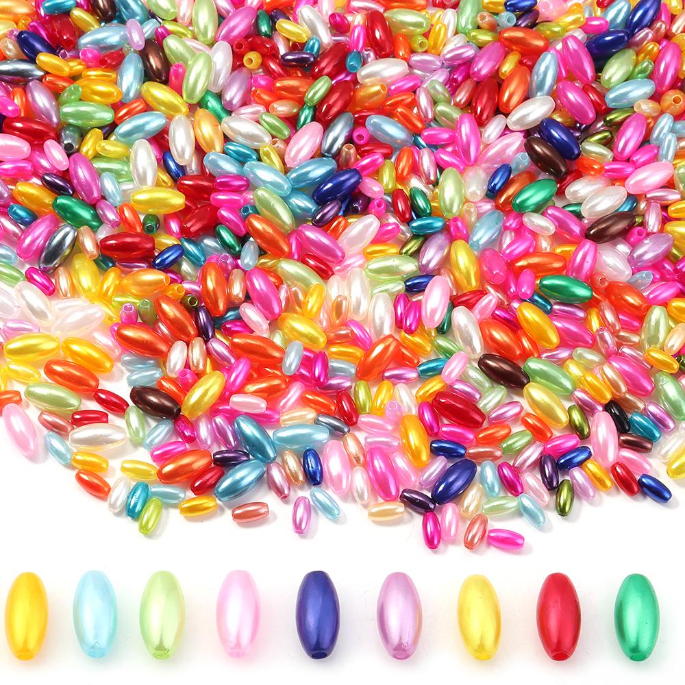 100-200 Stück Wassertropfenform ABS Imitation Perlen Bunt Oval Reis Lose Perlen Für DIY Schmuckherstellung Armband Halskette