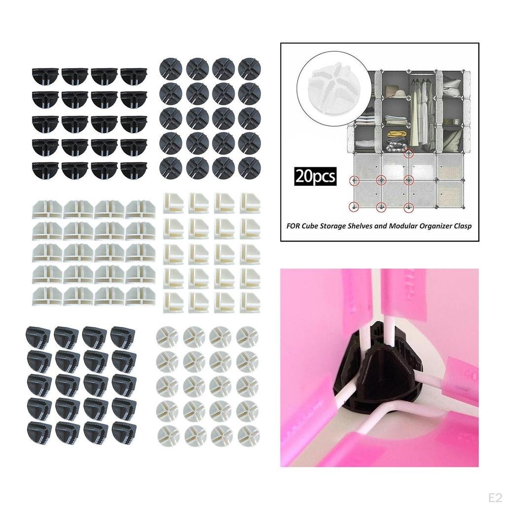 20 Clasp Buckle Clip Replace Repair Spare Parts Grid Connectors Corner Cube Wire Storage Cubes