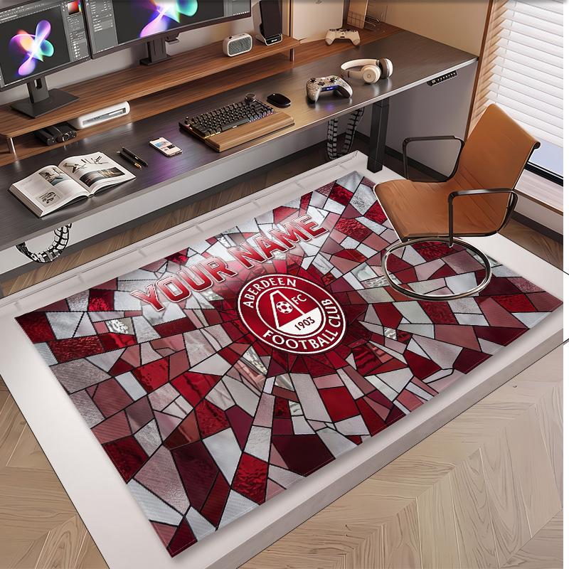 Personalized Crystal Velvet Carpet Aberdeen FC Pattern Non Slip Floor Rug