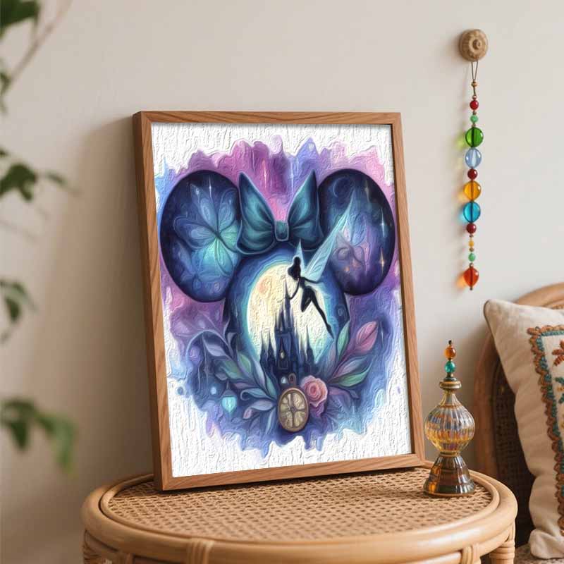 Disney DIY Oil Painting Kits Fairy Castle Hand Painting Home Decor Craft Gift Ideas Galaxy Dreamy Butterfly Wall Art Watercolor Decor