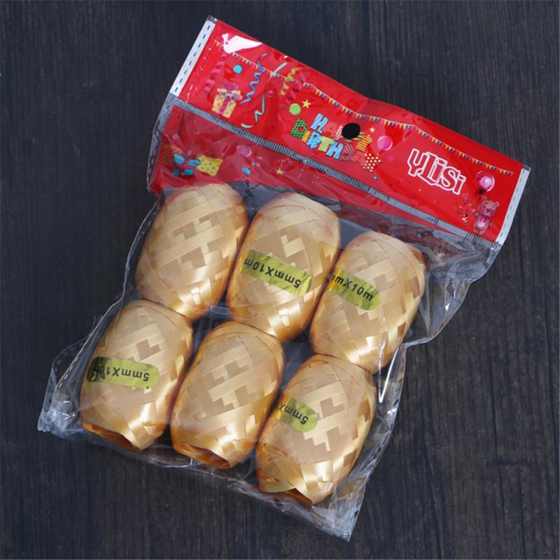 Pvc 10mx5mm Wedding Party Ribbon Bright Color Holiday Decoration Balloon Ribbon