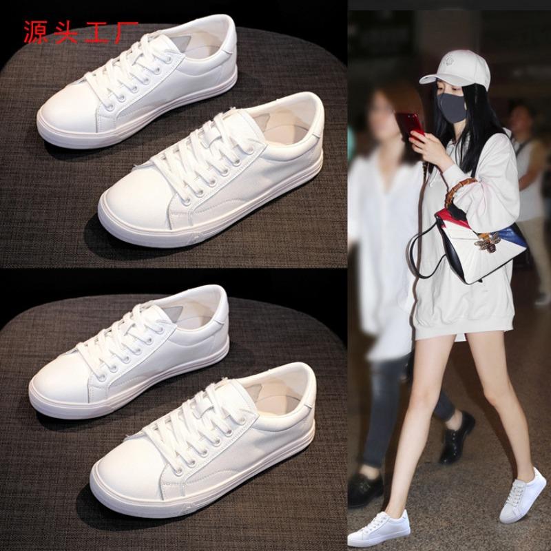 Leather Little White Shoes Soft Sole Round Head Casual Shoes Flat Bottom Color Matching Light Mouth Lazy Shoes New Women's Single Shoes