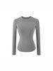 Spicy Girl Versatile Long-Sleeve Women's T-Shirt - Spring/Autumn, Comfortable Base Layer, Round Neck, Slim Fit