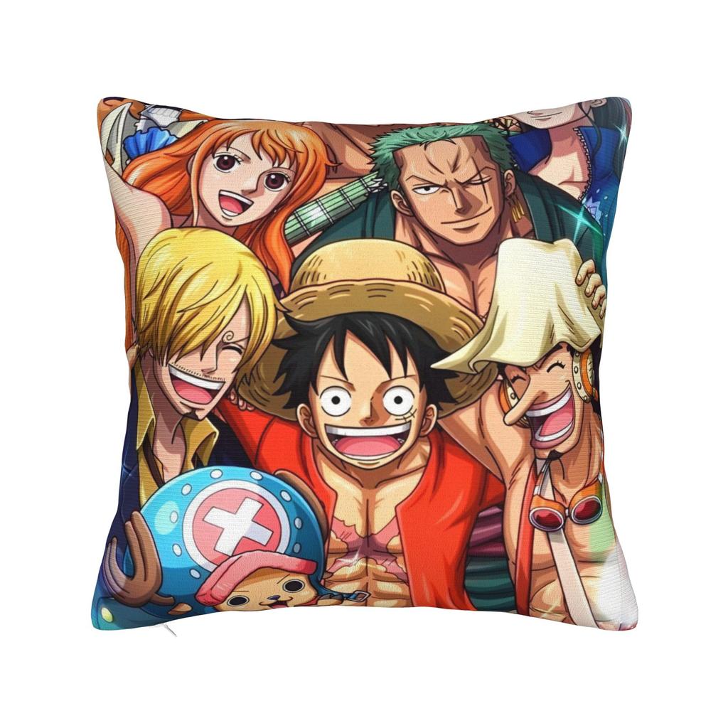 Luffy Anime Zoro Square Pillow Case Anime Cushion Covers Funny Polyester Decorative Throw Pillow Case Cover for Living Room