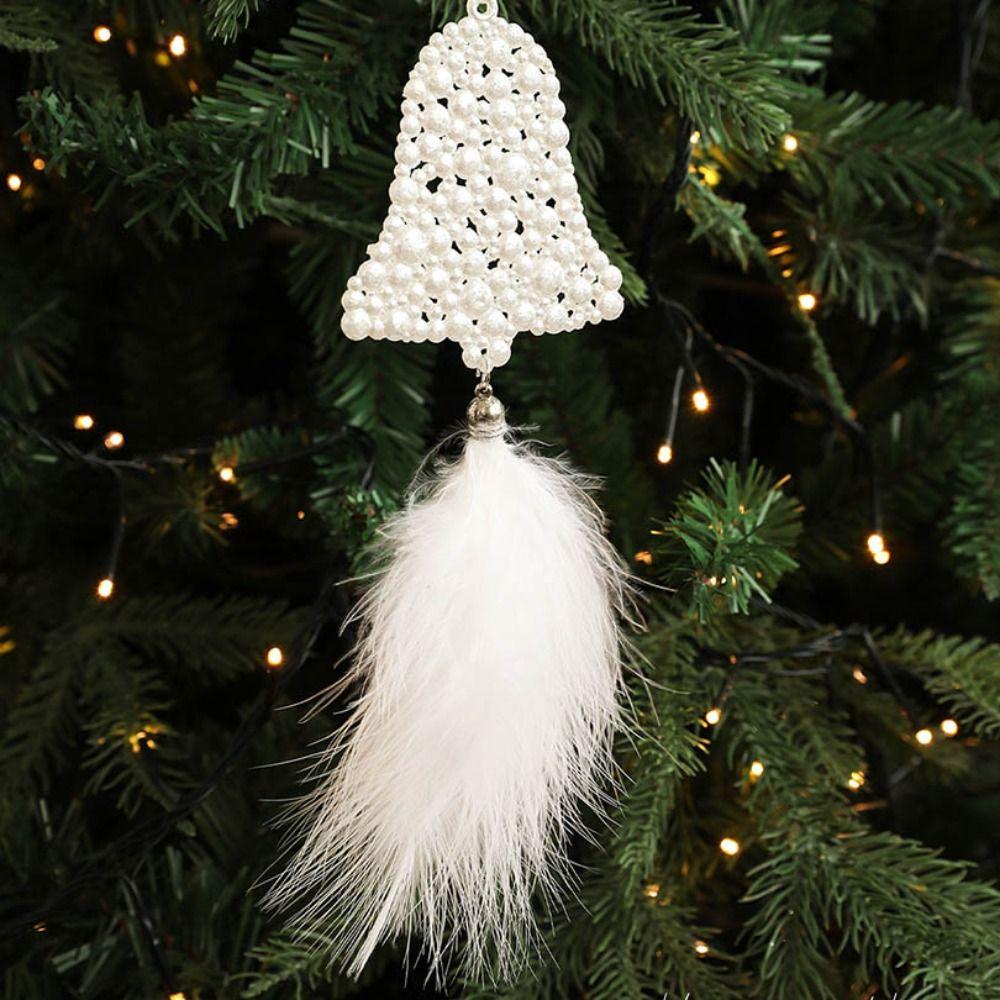 Delicate Plastic Christmas Tree Feather Pendant Angel Snowflake Christmas Hanging Decoration Feather Elk Hanging Ornament Xmas