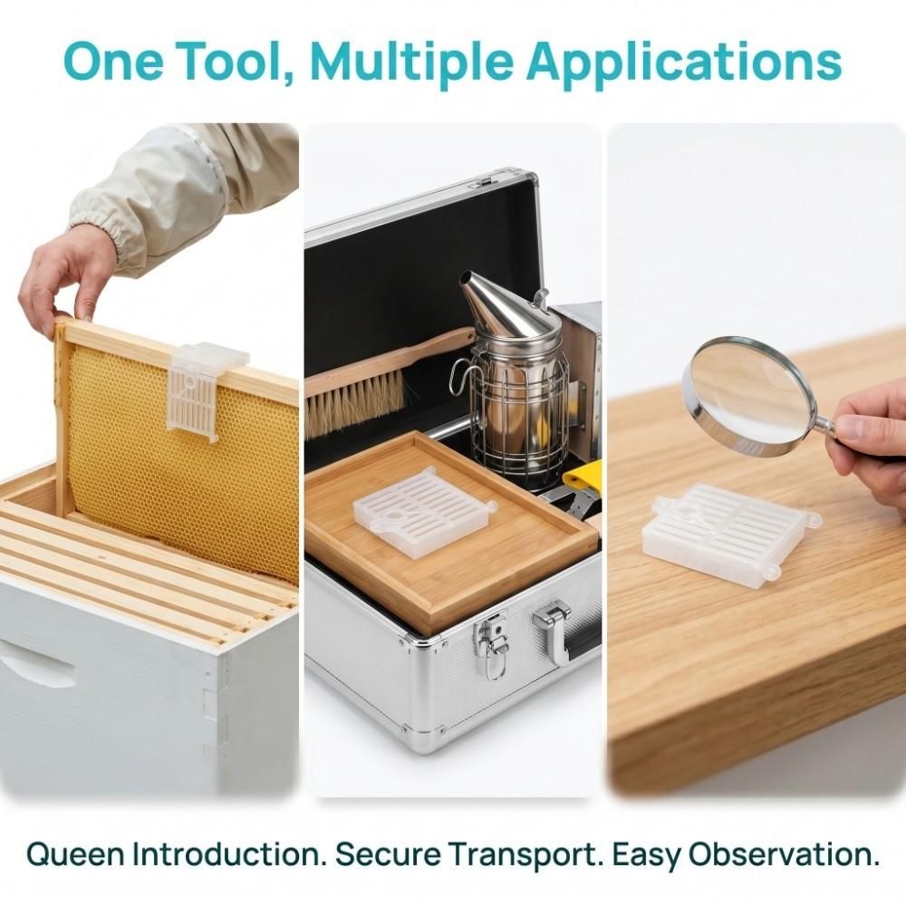 5Pcs Ventilated Queen Rearing Cage Plastic Queen Bee Cage Queen Transport Cage Queen Bee Transport