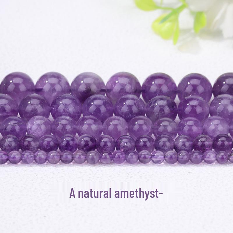 

Natural Amethyst Beaded Bracelet DIY Round Crystal Beads Accessory