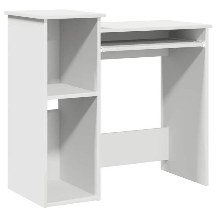 VidaXL Bureau avec étagères blanc 84x40x78 cm bois d'ingénierie, bureau d'ordinateur, bureau debout, bureau avec rangement, 860445