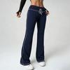 Women's Flared Casual Drawstring Elastic Waist Pants Comfortable Flared Yoga Loose Trousers