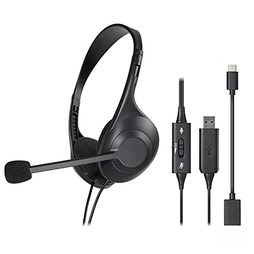 

Audio-Technica Headset USB Wired Noise Cancelling Headphones with Microphone Stereo Lightweight S...