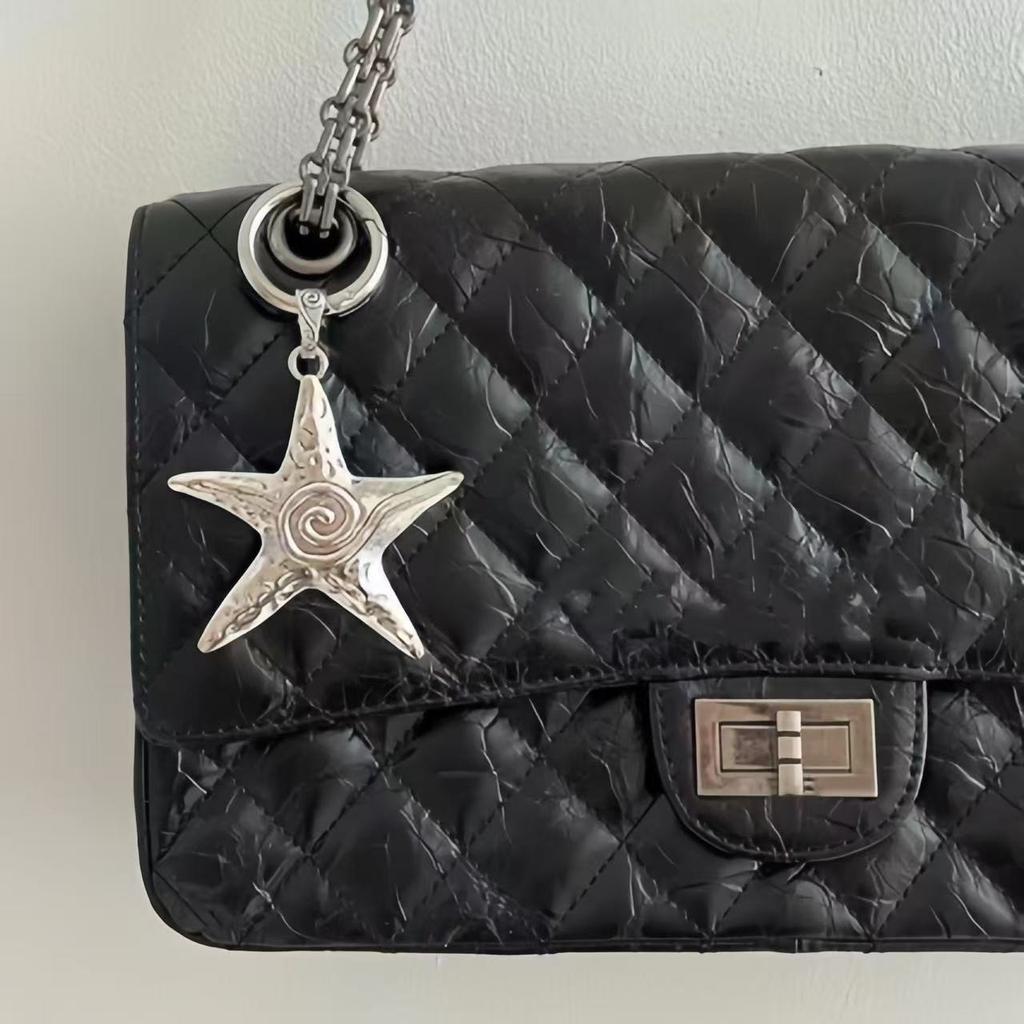 Fashionable and Simple Large Retro Five-pointed Star Starfish Keychain Backpack Pendant Necklace Pendant