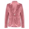 Blazer Elegante de Veludo Slim Fit com Bolsos Falsos - Estilo Europeu e Americano 2025