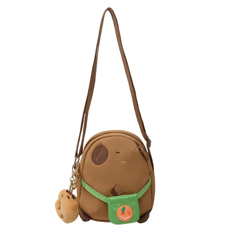 Cartoon cute capybara small backpack 2025 new girl student versatile creative kapibara diagonal span storage bag