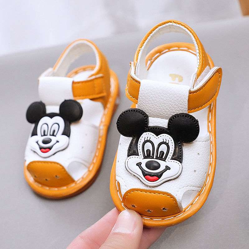 Summer baby sandals baby toddler shoes 0-1-2 years old men and women non-slip soft-soled princess shoes bag head called shoes