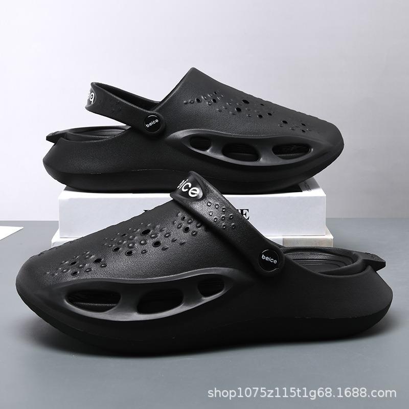 Hole shoes men's new thick-soled non-slip casual bag head drag outdoor fashion soft-soled wear-resistant beach cool slippers