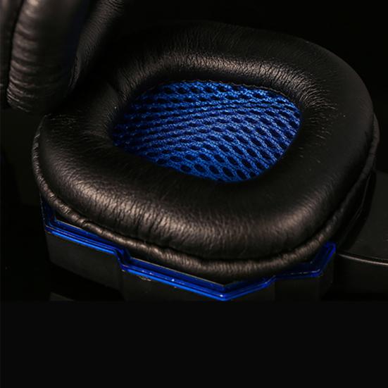LED Light Soft Ear Muff Adjustable Over-ear PC Notebook Gaming Wired Headset