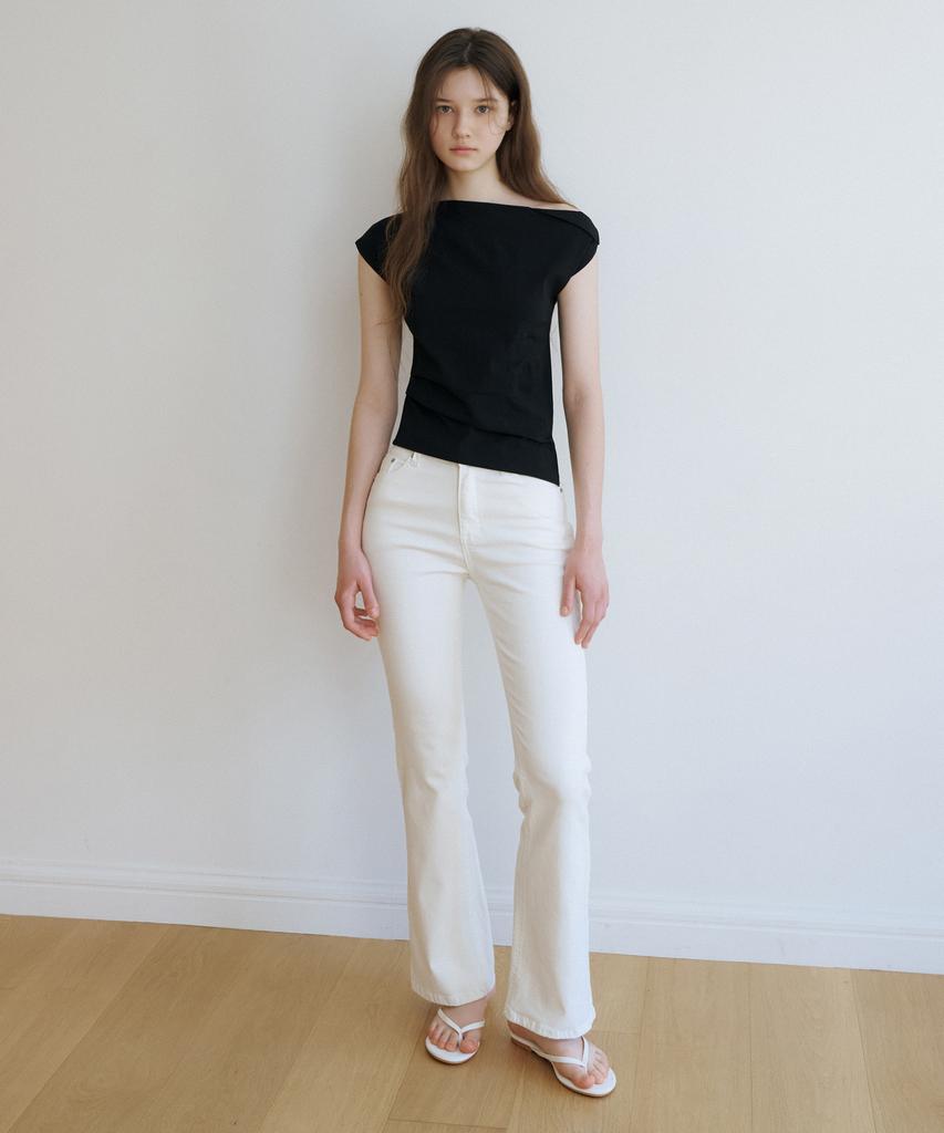 REORG Wa One Shoulder Blouse Black