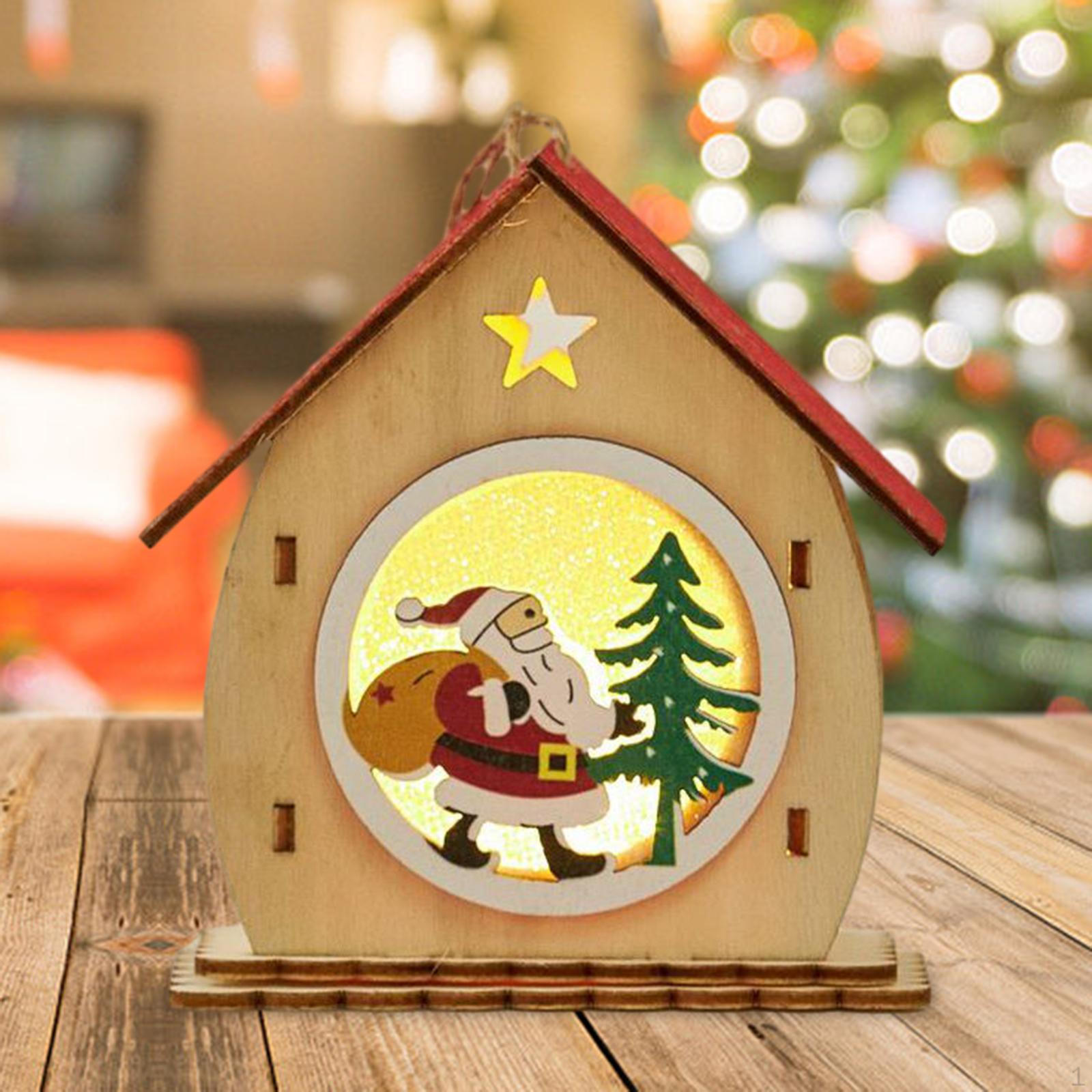 

Праздничная иллюминация рождественского деревенского домика со светодиодными огнями Santa Claus