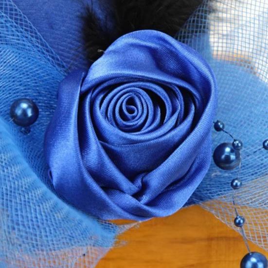 Retro Pillbox Hat Elegant Rose Hat with Feathers Mesh Bow 20s 50s Pillbox Hat for Kids Girls Stage Performances Theme Party Photo Props