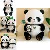Adorable Panda Plush Toy Stuffed Animal Pillow 36cm 0.33kg Short Hair Cartoon Style