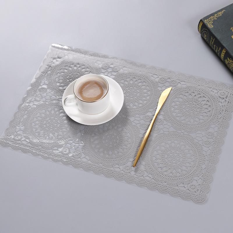 

Водонепроницаемый коврик для кухни в скандинавском стиле с имитацией кружева, мягкий, для домашнего декора, противоскользящий коврик из ПВХ для посуды, кружки, кофейной чашки, коврик для стола 45cm-30cm