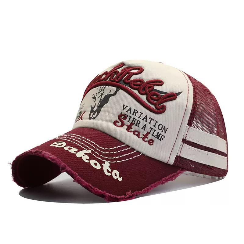 Hot Sale Unisex Baseball Cap Vintage Cap Letter Embroidery Baseball Cap Cow Head Pattern Men And Women Outdoor Trucker Hats 56cm-60cm