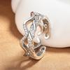 2026 Sweet and Cool Simple Zircon Twist Wave Pattern Ring Women's Opening Design Niche Stacking Ring New Trendy Ring