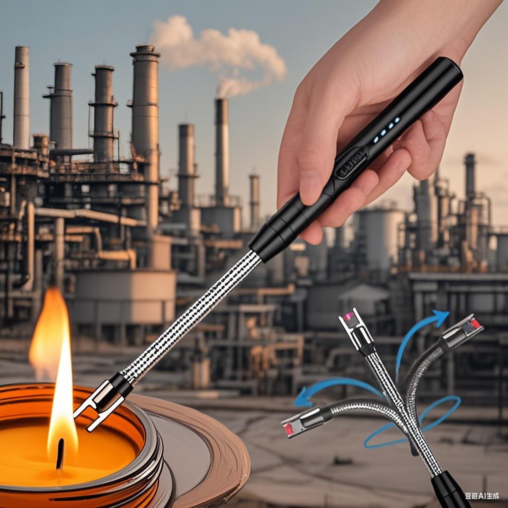 360° Kitchen Candle Gas Stove Plasma Pulse USB Electric Arc Lighter Outdoor BBQ Windproof Power Display Hook Ignition Gun