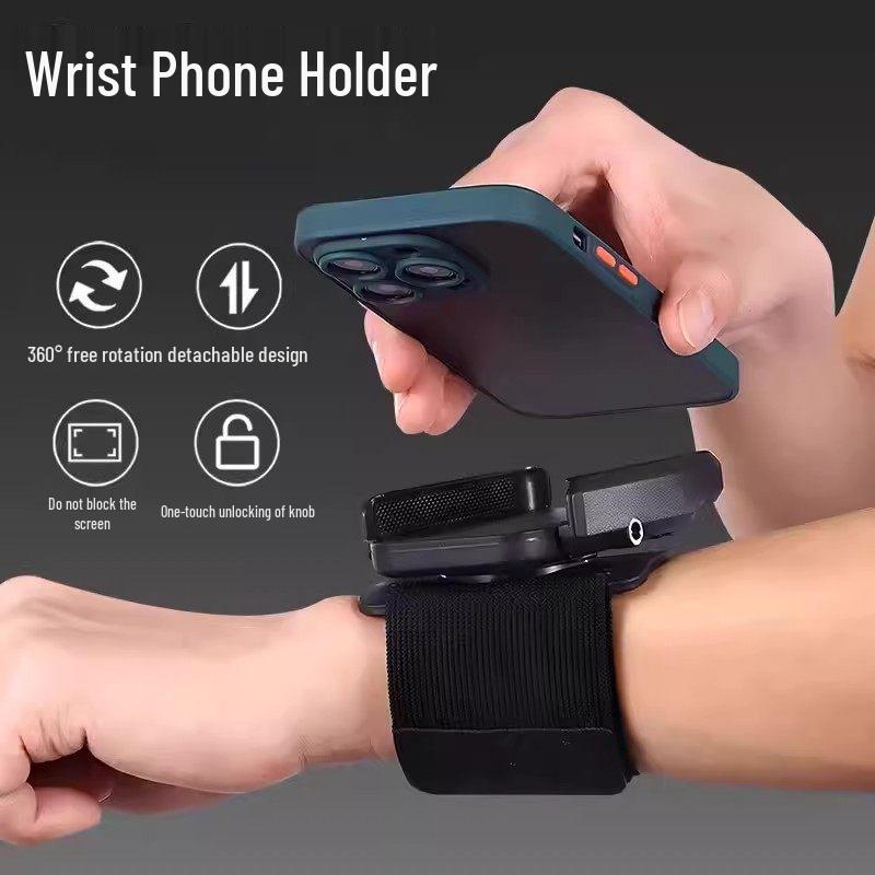 Quick Release Wrist Phone Holder for Cycling, Streaming, and Running