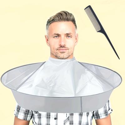 Foldable Hairdressing Cape Umbrella Cloak Adjustable Hair Cutting Catching Apron with Comb for Home Salon Barber Styling