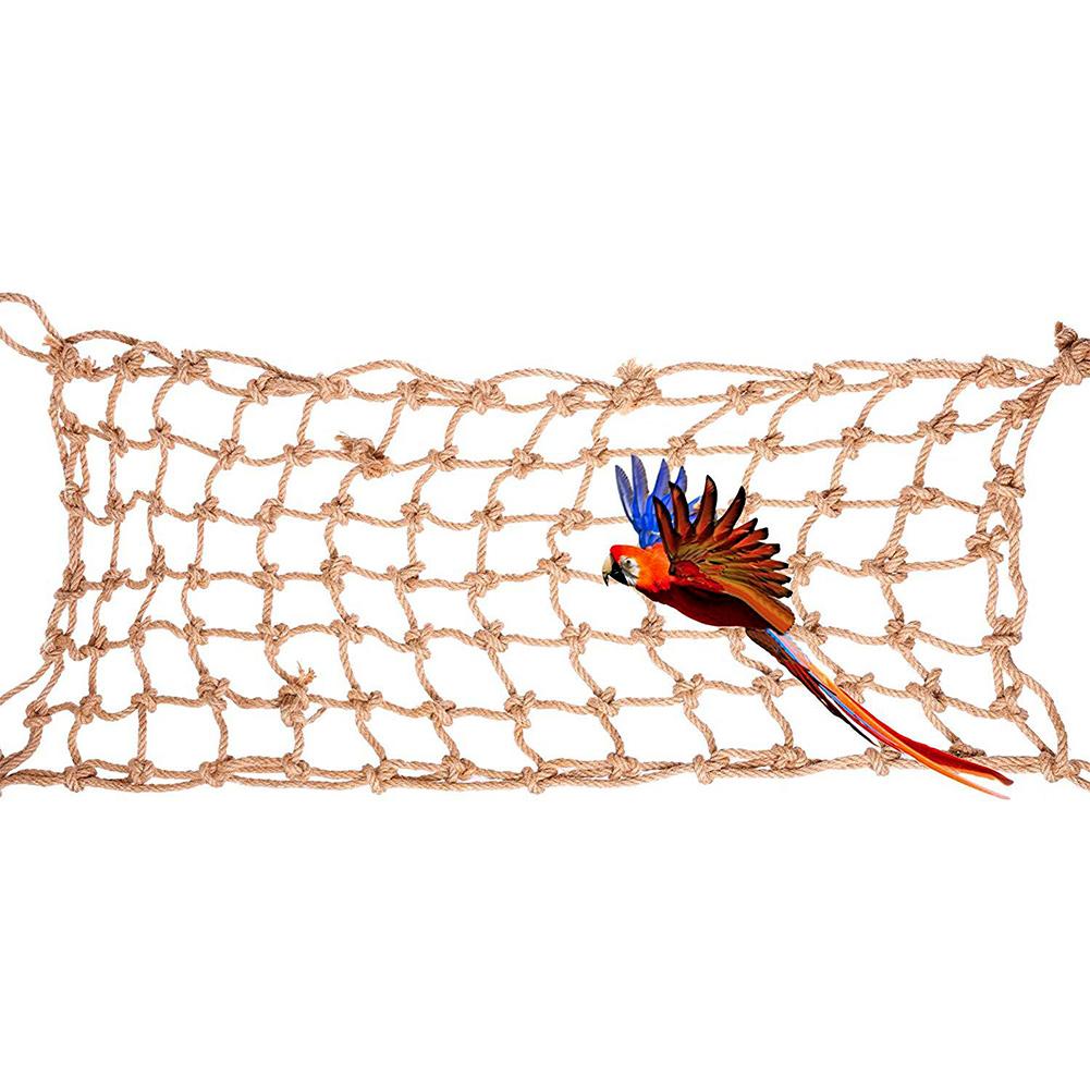 1PCS Hemp Rope Medium Large Parrots Climbing Net Hanging Swing Bird Game Cage Toy