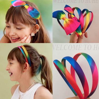 2-3pc Europe and America Lovely Rainbow Bow Headband for Women Girls Hair Bands Cute Hairband Hair Accessories