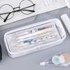 Waterproof Transparent Pencil Case Large Capacity PVC Material Stain-Resistant Easy to Clean Smooth Zipper Stationery Holder