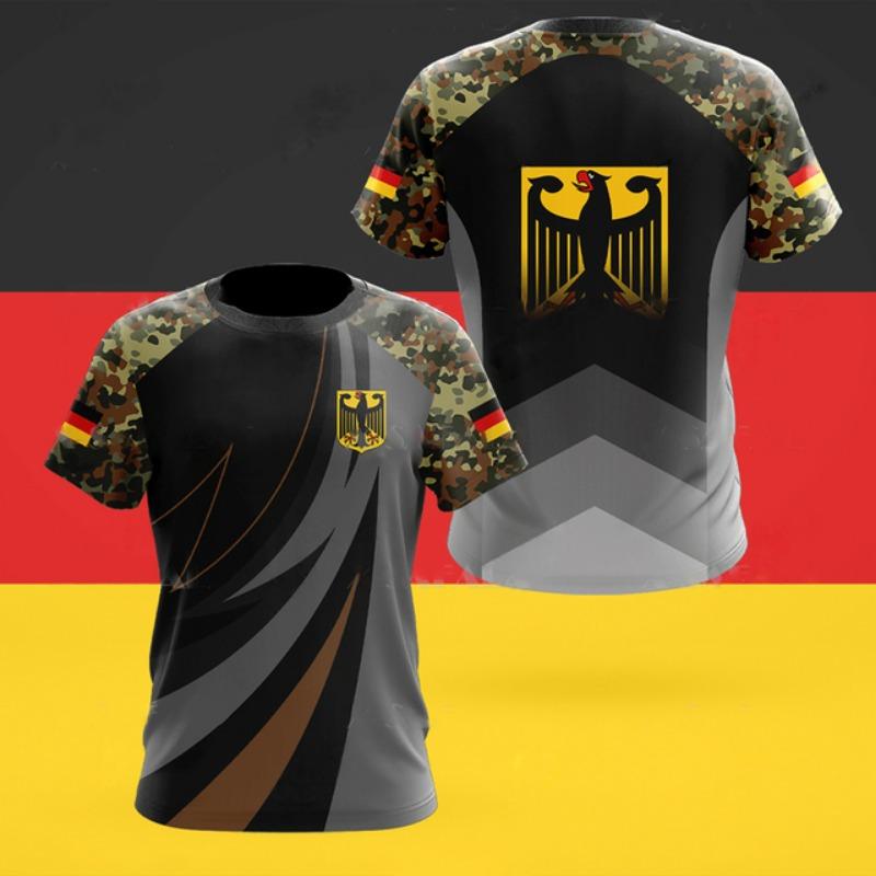 GERMANY Men's T Shirts German National Emblem Printed Summer O-neck Pullover Casual Short Sleeve Tees Oversized T-Shirt For Men
