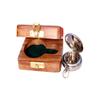 Marine Sundial with Wooden Case and Chain, Steampunk Accessory