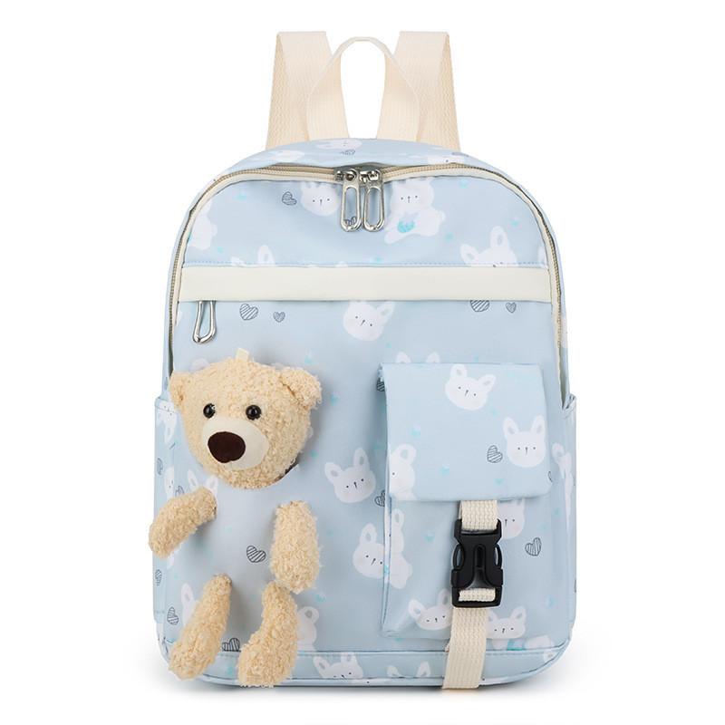 Cute Oxford Fabric Toddler Backpack With Bear Print For Kindergarten And Preschool