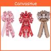 Charming Christmas Red Bow Adornment For Gifts And Tree Displays Featuring Rustic Burlap