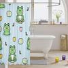 Cute Frog Shower Curtain Cartoon Animal Lily Pad Design Kids Bathroom Decor Fun Pattern Bath Accessories Waterproof Fabric