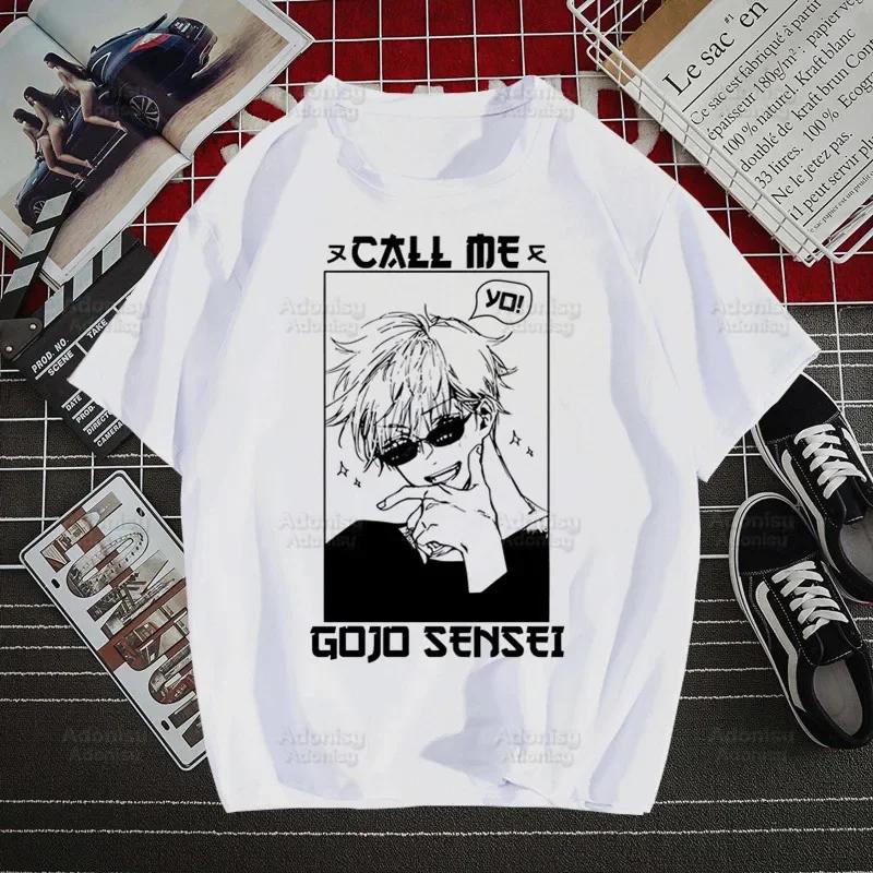 Gojo Satoru Jujutsu Kaisen Otaku Harajuku Man T Shirts Tees Shirt Tops Design Short-Sleeved Aesthetic Anime T Shirt