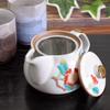 Waza no Kura Stylish Japanese Tableware Kutani Ware Teapot with Camellia and Bird Includes Tea Ceramic Made in Perfect for Birthday Gifts Design,