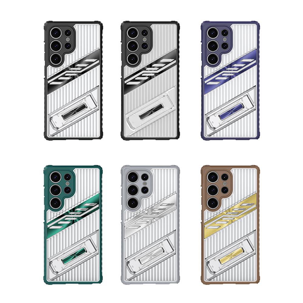 For Samsung Galaxy S25 Ultra Case Folding Kickstand PC+TPU Anti Drop Phone Cover